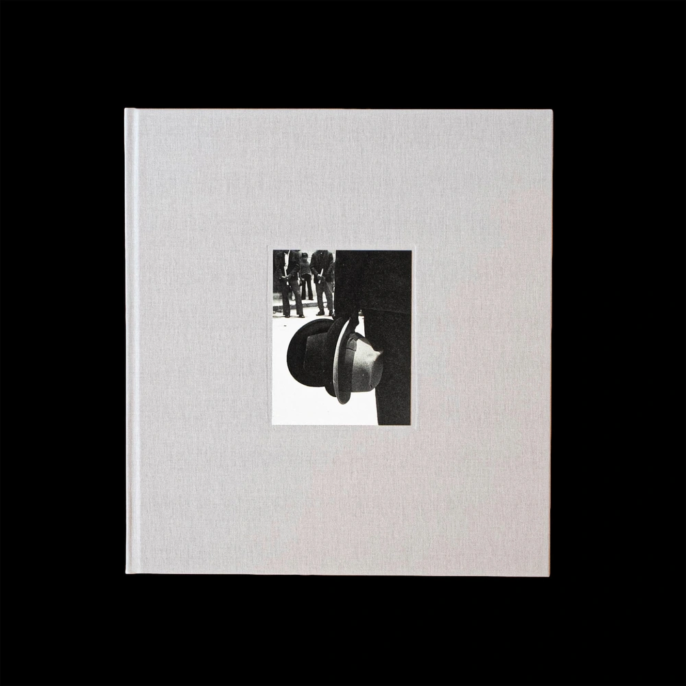 Book cover with linen binding and inset photograph