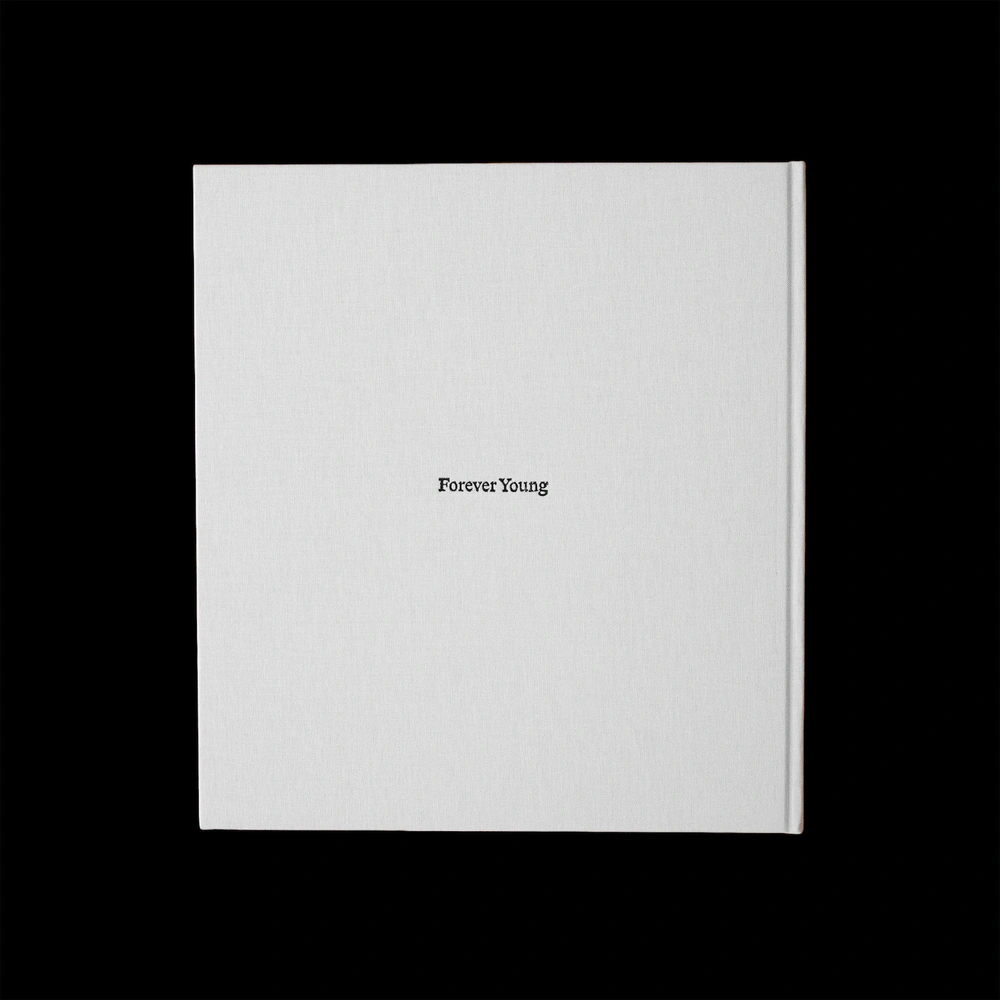 Back cover with Forever Young title on linen