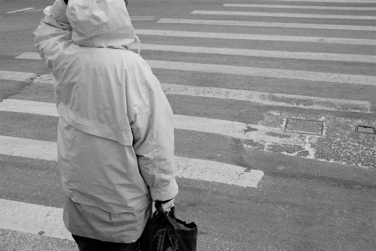 City street with motion blur