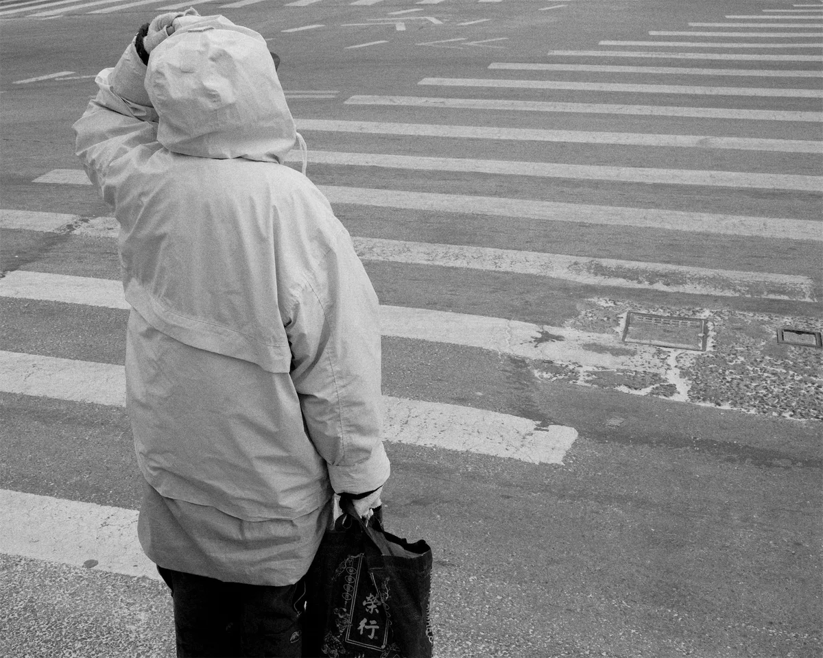 City street with motion blur