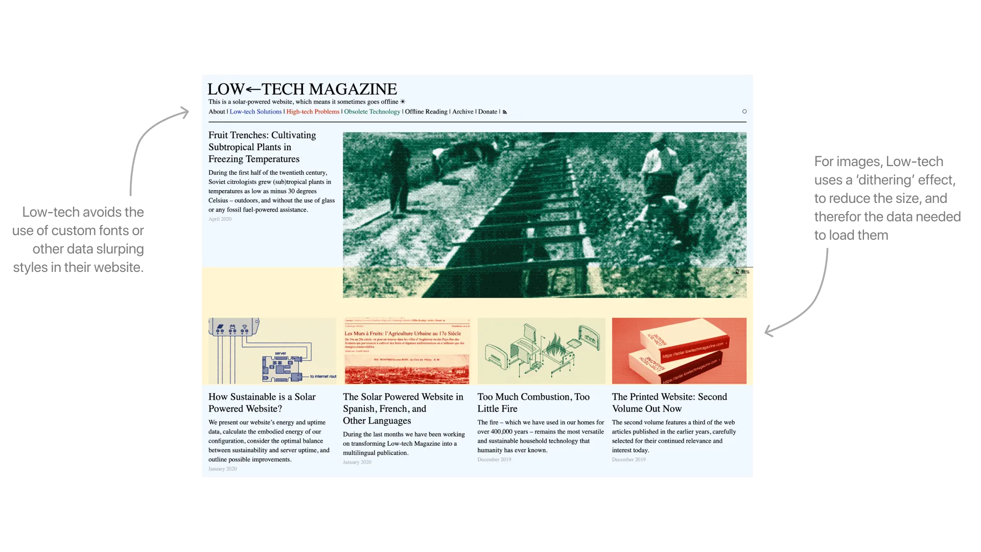Low-tech Magazine&#x27;s solar powered website