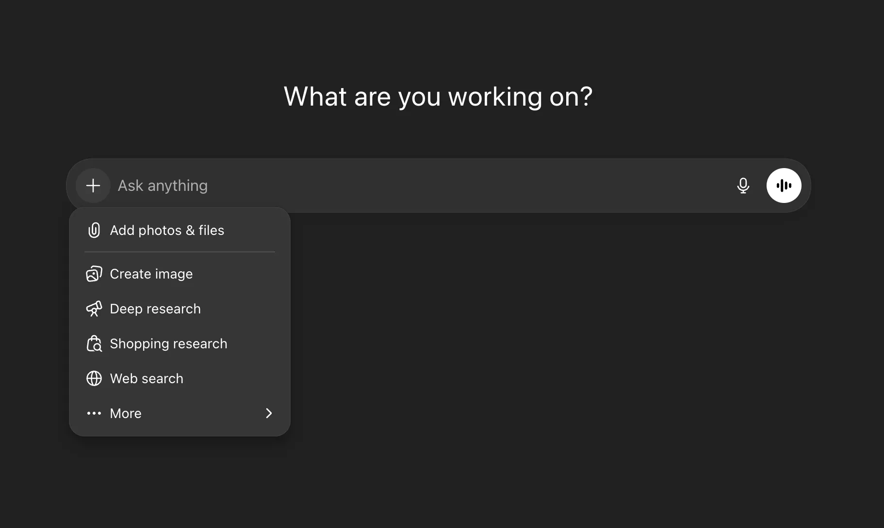Chat apps hide complexity behind a plus button