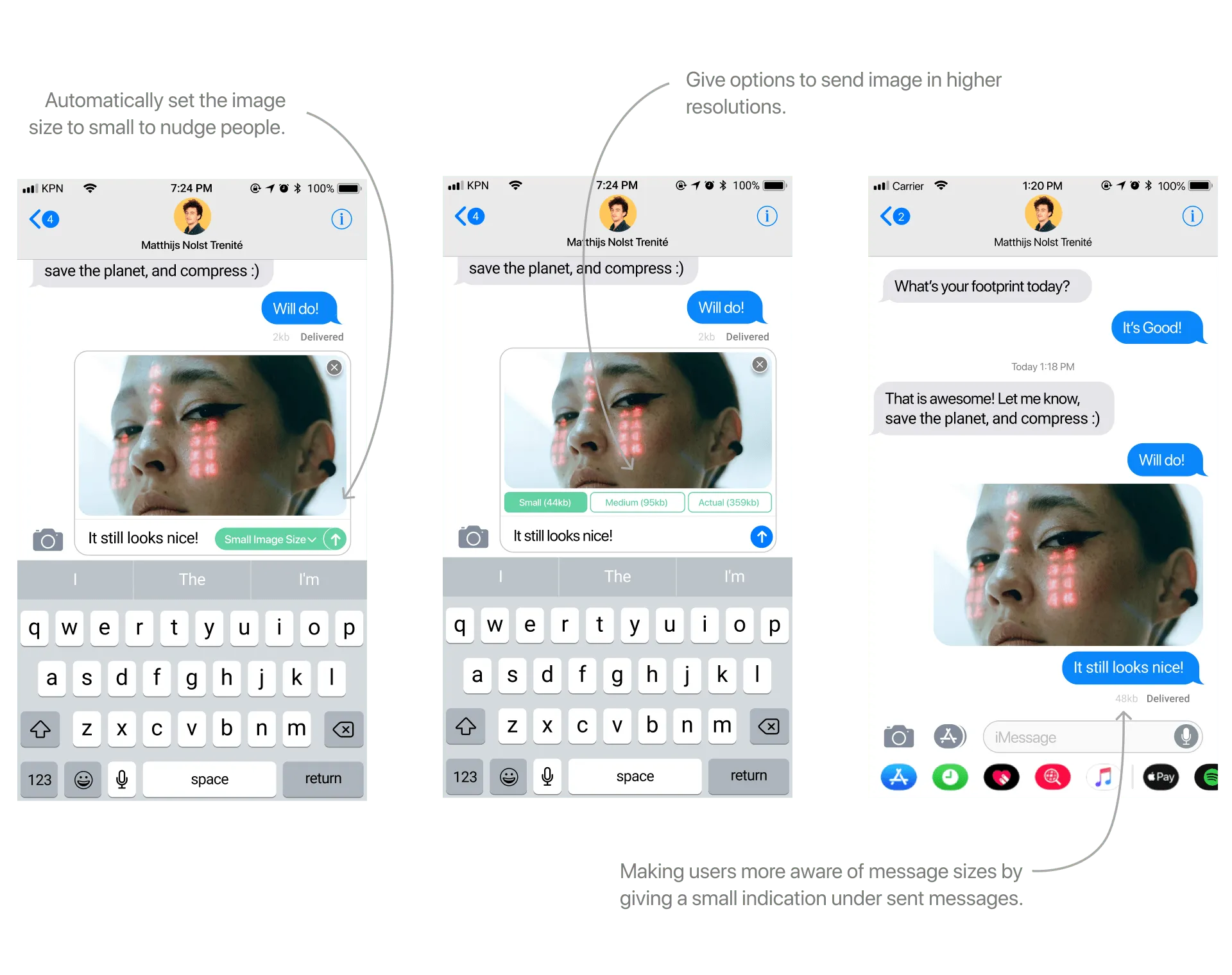 iMessage UI tweak for sustainability